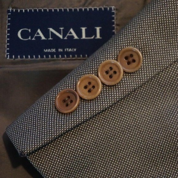 Canali Brown Woven 100% Wool Sport coat Jacket 44